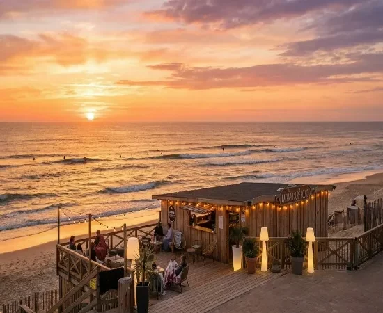 Soleil couchant plage centrale